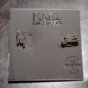 Karl Lagerfeld Metallic Earrings with Swarovski Accents